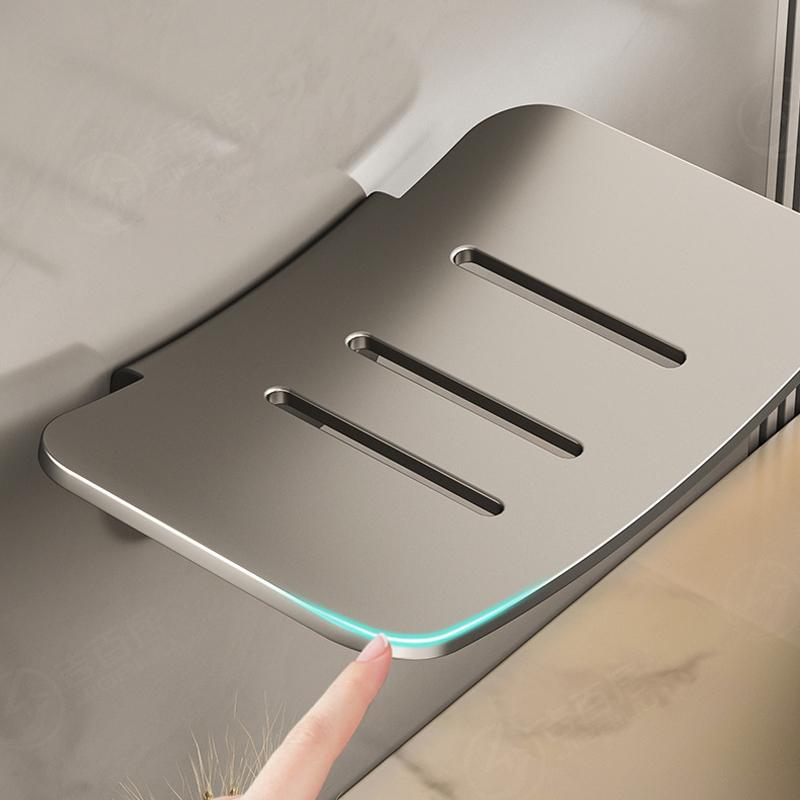 New U-shaped Soap Dish Aluminum Alloy Soap Rack Holder With Drain Bathroom Wall Mounted Soap Dish Soap Box Organizer Accessories