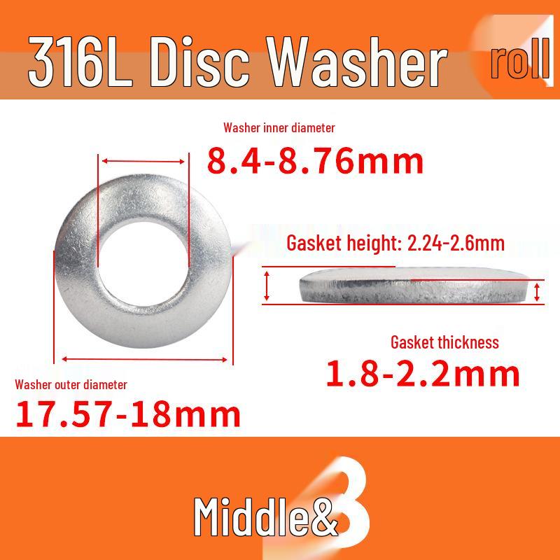 

316L Stainless Steel Conical Disc Spring Washer (DIN6796)