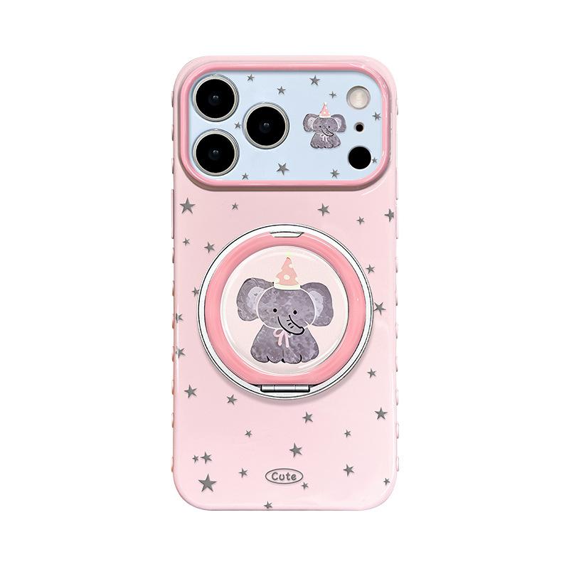 Applicable To 17promax iPhone Case 15 High Value 16 Stars Baby Elephant 14 Rotating Bracket 13 Cute 12 Soft