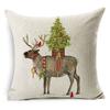 Christmas Decoration Cushion Cover Cartoon Elk Santa Cushion Cover Christmas Pillow Case Linen Decoration Pillow Home Decoration