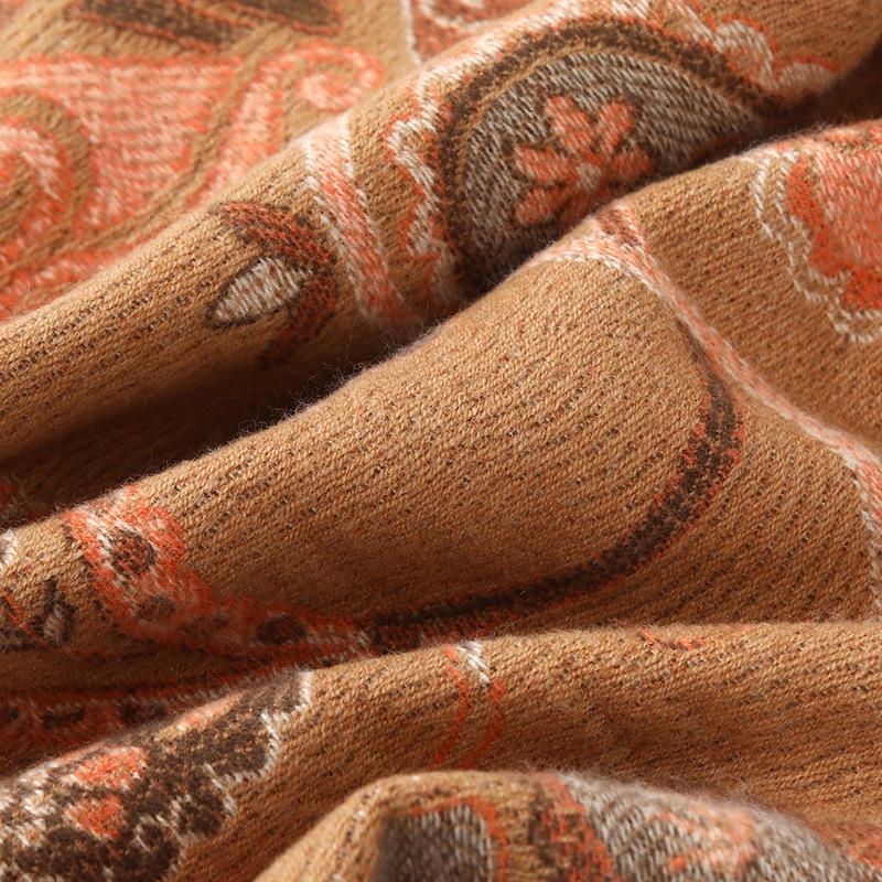 Ethnic Style 2026 Women's Cashmere Feel Scarf Shawl – Warm Travel Outerwear for Autumn & Winter