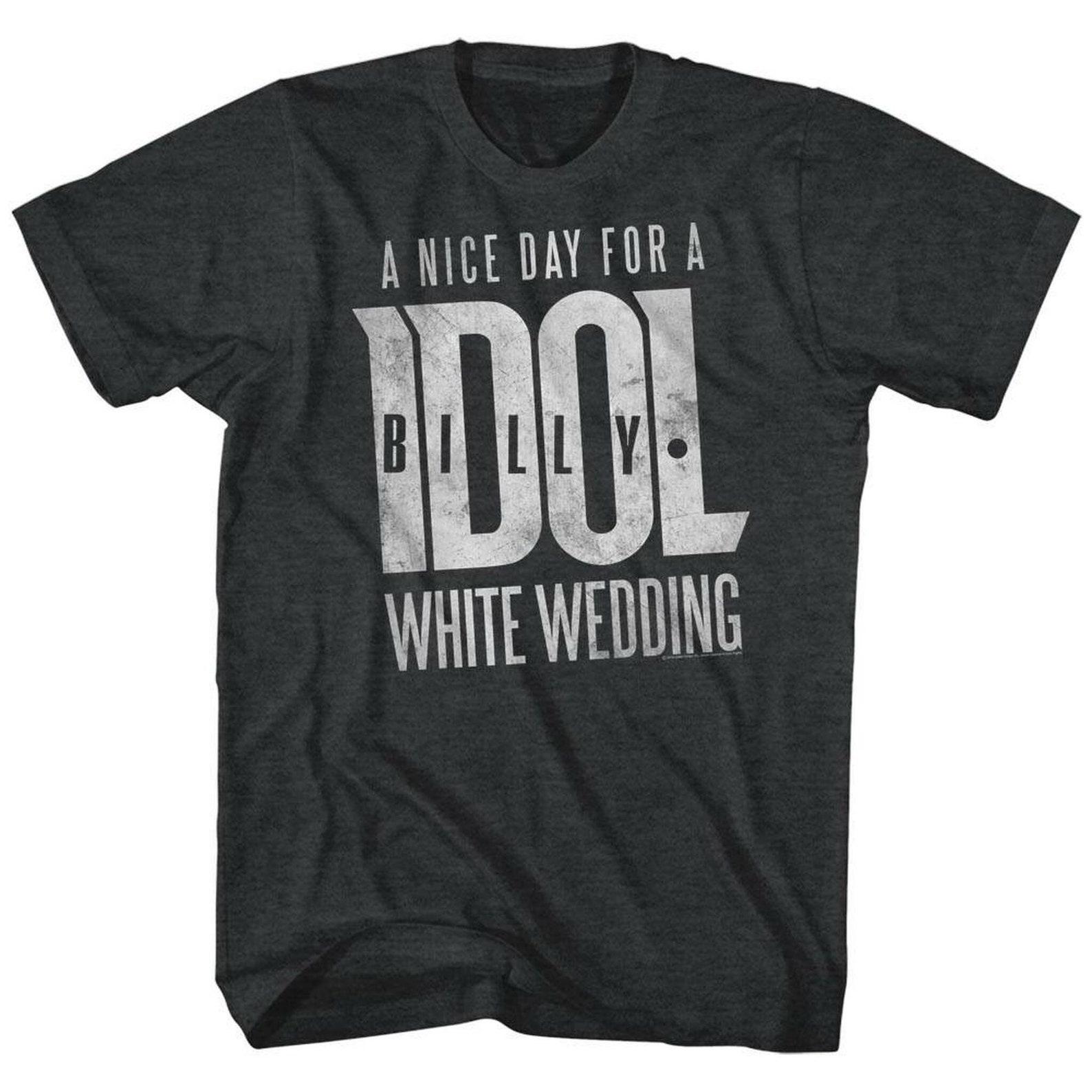 Billy Idol White Wedding Grey Logo Heather Adult T-Shirt L