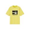 Uniqlo Casual Letter Print Straight Cut Short Sleeve T-Shirt Unisex Tops Light-Yellow 437944-41