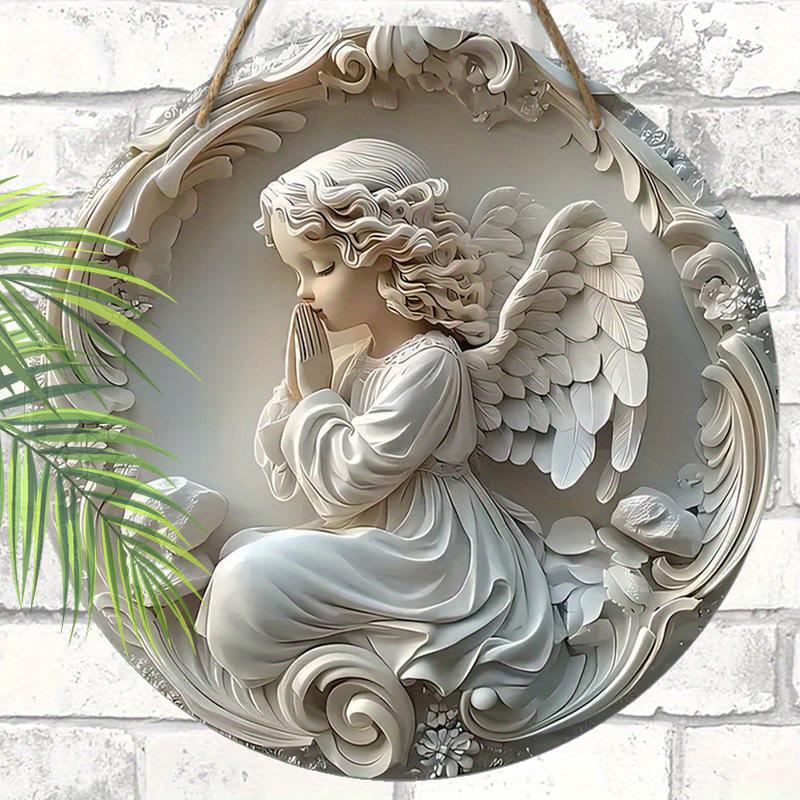 Cute Angel Pattern Pendant, Home Wall or Door Decoration, 2d Flat Wooden, Christmas Decoration, Gifts for Friends and Family