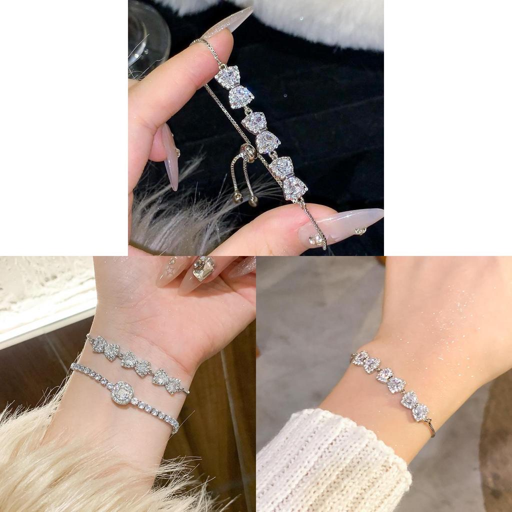 Summer 2024 Trendy Butterfly Shape Hand Chain With Zircon Accents For Ladies
