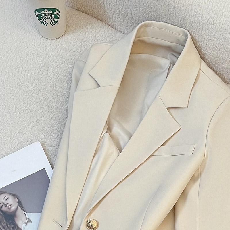 Blazer for Women Winter Casual Long Sleeve Button Cardigan Slim Fit Solid Color Professional Denim Suit Jacket