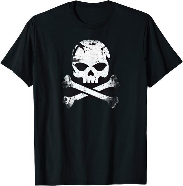 Jolly Roger Pirate Skull Crossbones Halloween Pirate Flag Scary Costume T Shirt XL