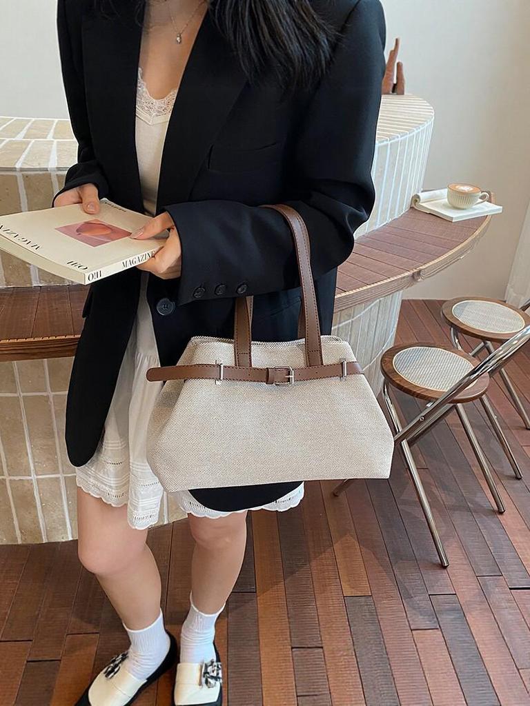 Women's 2026 Large Capacity Woven Tote Bag, Fashionable and Versatile for Commuting and Shoulder Wear