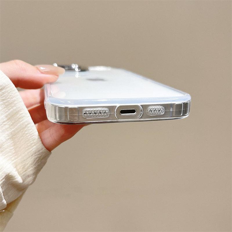 Simple metal precision frame transparent Case for iPhone 16 Pro Max 15 14 Plus 13 12 11 Pro XS XR All-inclusive fall protection Cover