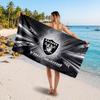 Las Vegas Raiders Customized Name Text Beach Towel, Soft Absorbent Towel Beach Pool Travel Personal Gift