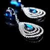 Lady Girl Elegant Teardrop Dangle Drop Ear Studs Rhinestone Earrings Cocktail AVE