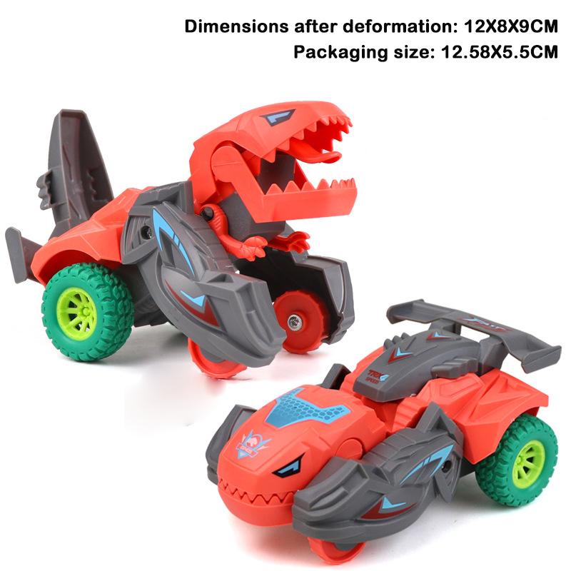 

1 Piece Inertial Sliding One Step Action Collision Transform Tyrannosaurus Rex Vehicles Toy Dinosaur Car Deformation Car Toys