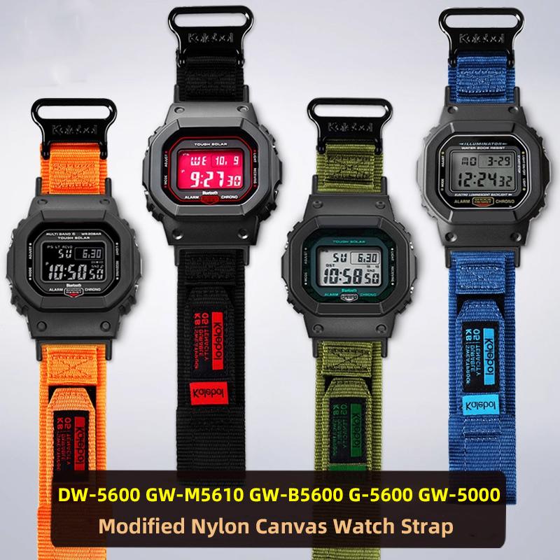DW5600 GW-M5610 DW-6900 GW-B5600 Nylon Canvas Strap For Casio GA2100 GM2100 Modified Watch Band Men's Outdoor Sports Wristband