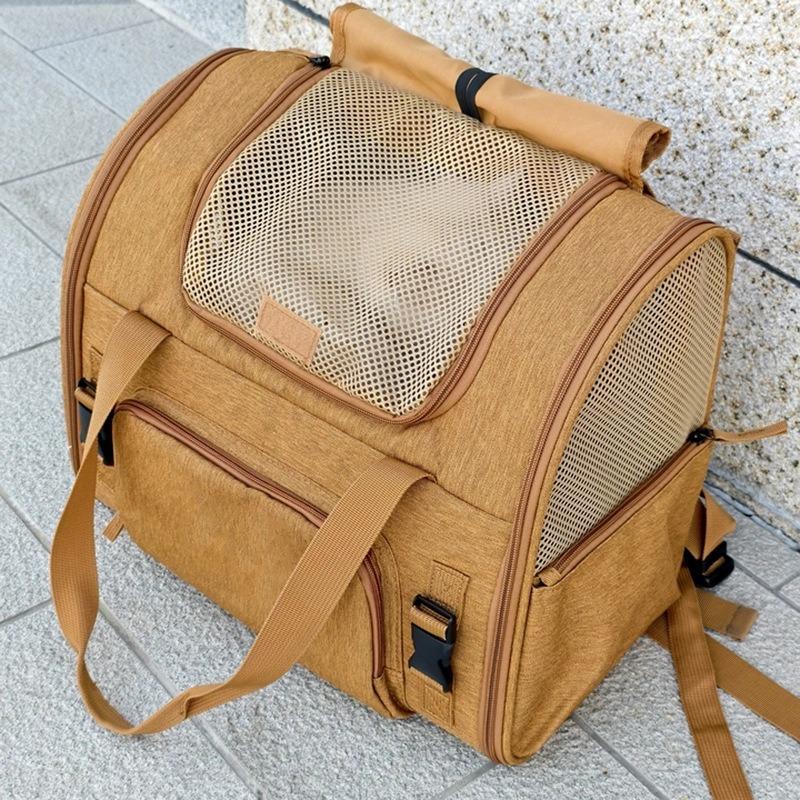 Portable Expandable Double Shoulder Pet Backpack for Small Dogs and Cats, Car Travel Pet Outing Bag