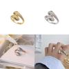 Vintage Copper Snake Wrap Open Ring For Women Fashionable And Trendy With Green Diamond Eyes