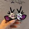 Dark Style Halloween Hair Clips Pumpkin Ghost Deer Antlers Double Ponytail Side Clip  Baby Girls