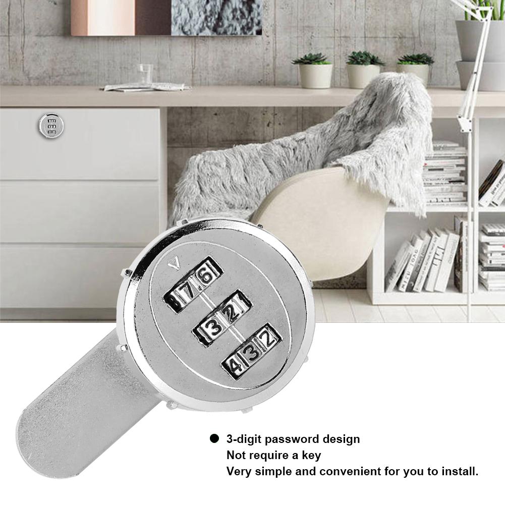 2pcs 30mm/1.18in 3-Digit Mechanical Code Password Lock for Cabinet Wardrobe Locker