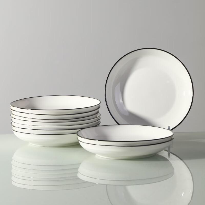 Haoya Jingdezhen Ceramic Underglaze Deep Dinner Plate Set