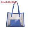 Large Capacity Pvc Shoulder Bag For Women With Inner Pouch And Metal Rivets