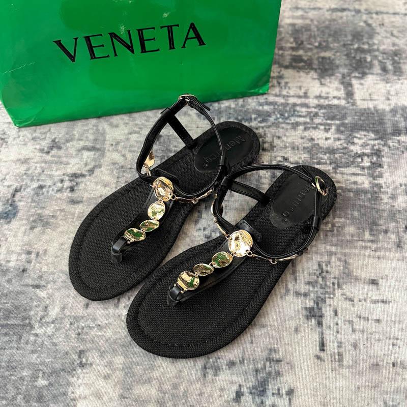 

Однословные богемные сандалии-балетки с открытым носком женские 2025 новая летняя обувь круглый носок шлепанцы праздничные сандалии 35 чёрный