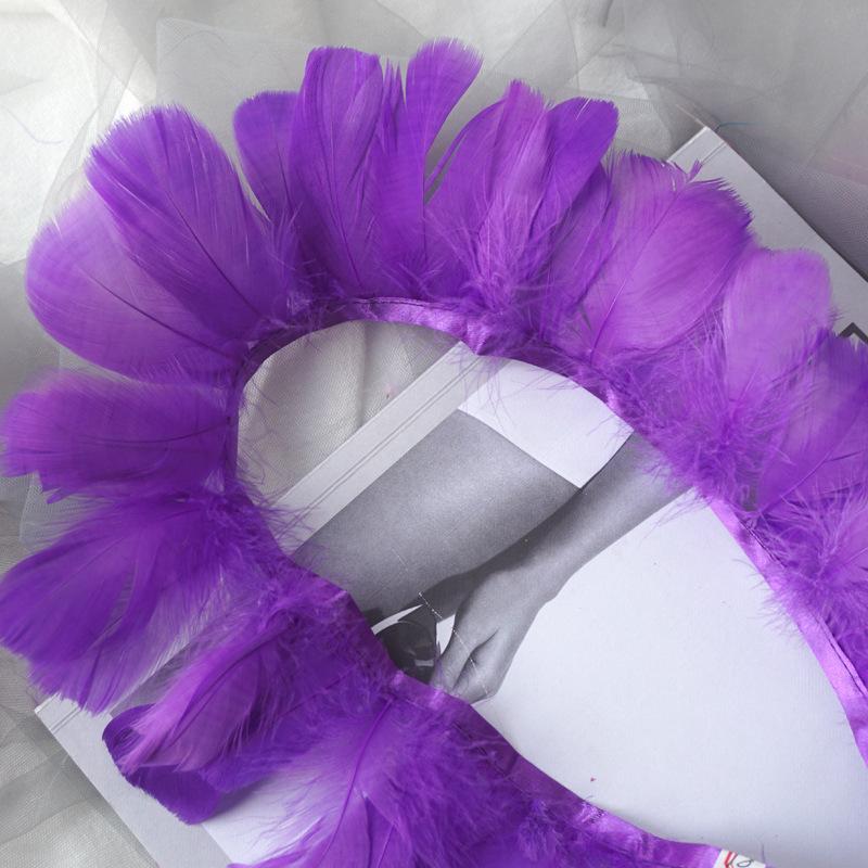 Color Medium Floating Feathers Cloth Edge Goose Feather Cloth Strip Diy Skirt Shawl Performance Clothes Wings Decoration Feather Lamp Material