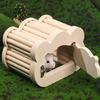 Small Animal Wood Shelter House Small Pet House Cage Accessories Habitat House Hamster Hideouts Playhouse for Chipmunks