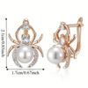 Gold Color Simulated Pearl Earrings Imitation Pearl Vintage Retro Jewelry  For Women
