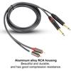 1.5M Gold Plated Plug Aluminum Alloy Housing Dual RCA To Dual 6.35 Mono Audio Cable
