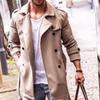 Winter Latest Single Color Simple Mens Long Woolen Coat