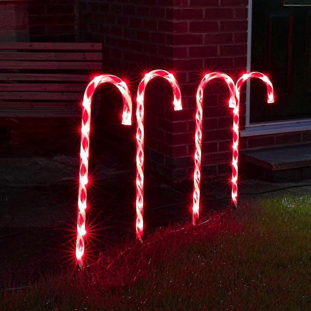 Festive Lights - Set Of 4 - Light Up Candy Cane Decorations - Electric Operated