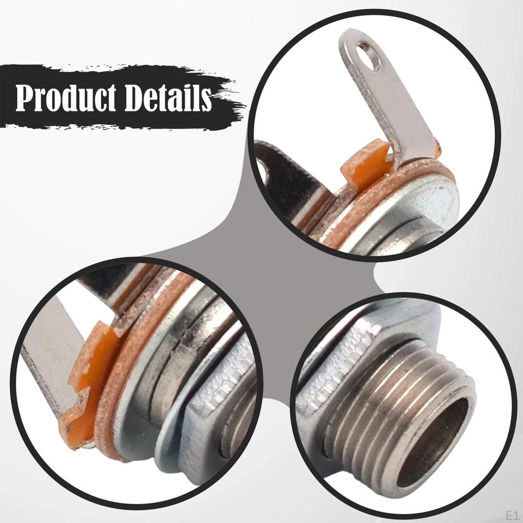1/4 Inch Female Guitar Input Jack, 6.35mm Mount Jack for Guitars Bass Electric Instruments