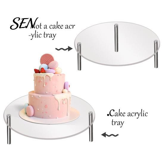 Acrylic Risers for Figurines Cake Stand, Multi-Tier Food Display Clear Cupcake Holder, Detachable Rack Adjustable Metal Support Dessert Table Birthday