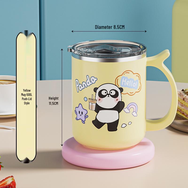 Beerus Gang Insulated Mug with Lid - Leak-proof, Dustproof, Double-layer Water Cup for Kids & Office.
