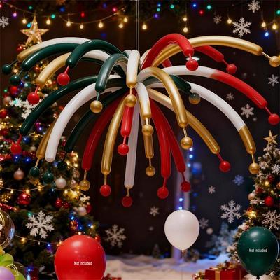 Christmas Long Strip Latex Firework Balloons for Store and Restaurant Ceiling Decorations