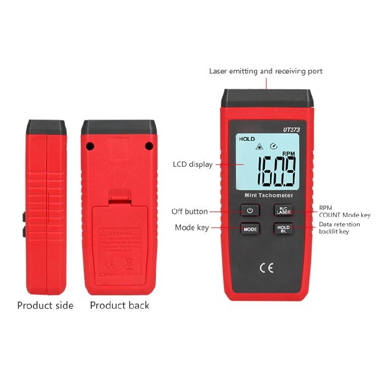 Portable Tachometer Speed Tach Meter 10 to 99,999 RPM Accuracy Photo Tachometer
