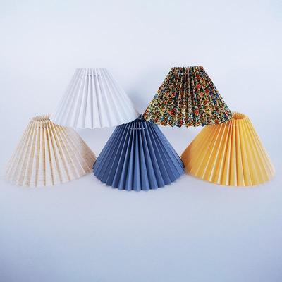 Pleated Fabric Anti-Glare Desk Lamp & Lamp Shade Cover, E27/E14, Round for Bedroom and Floor Lamps
