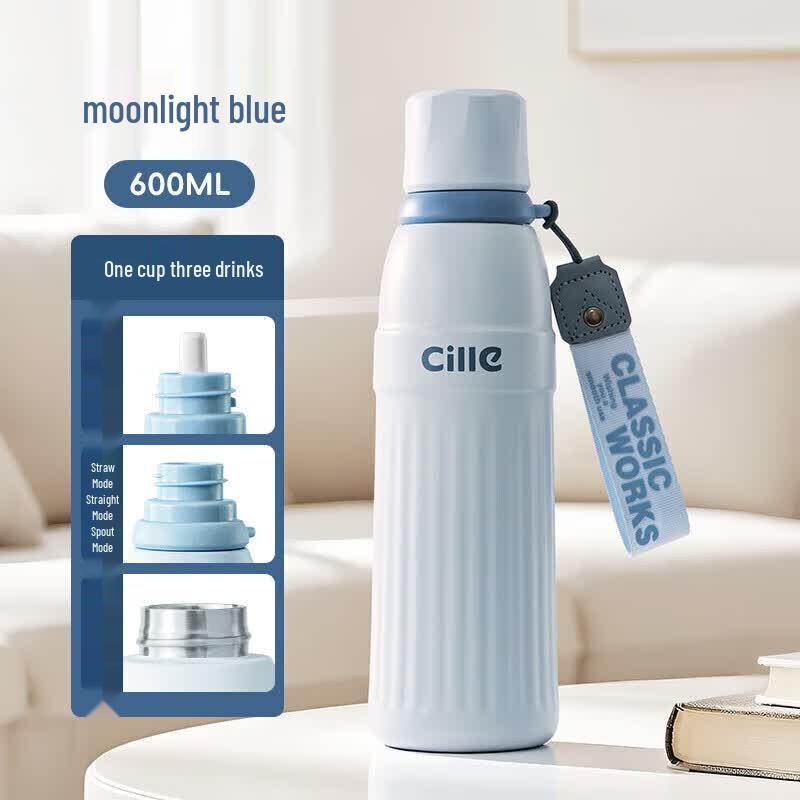 Cille 316 Stainless Steel Insulated Straw Water Bottle