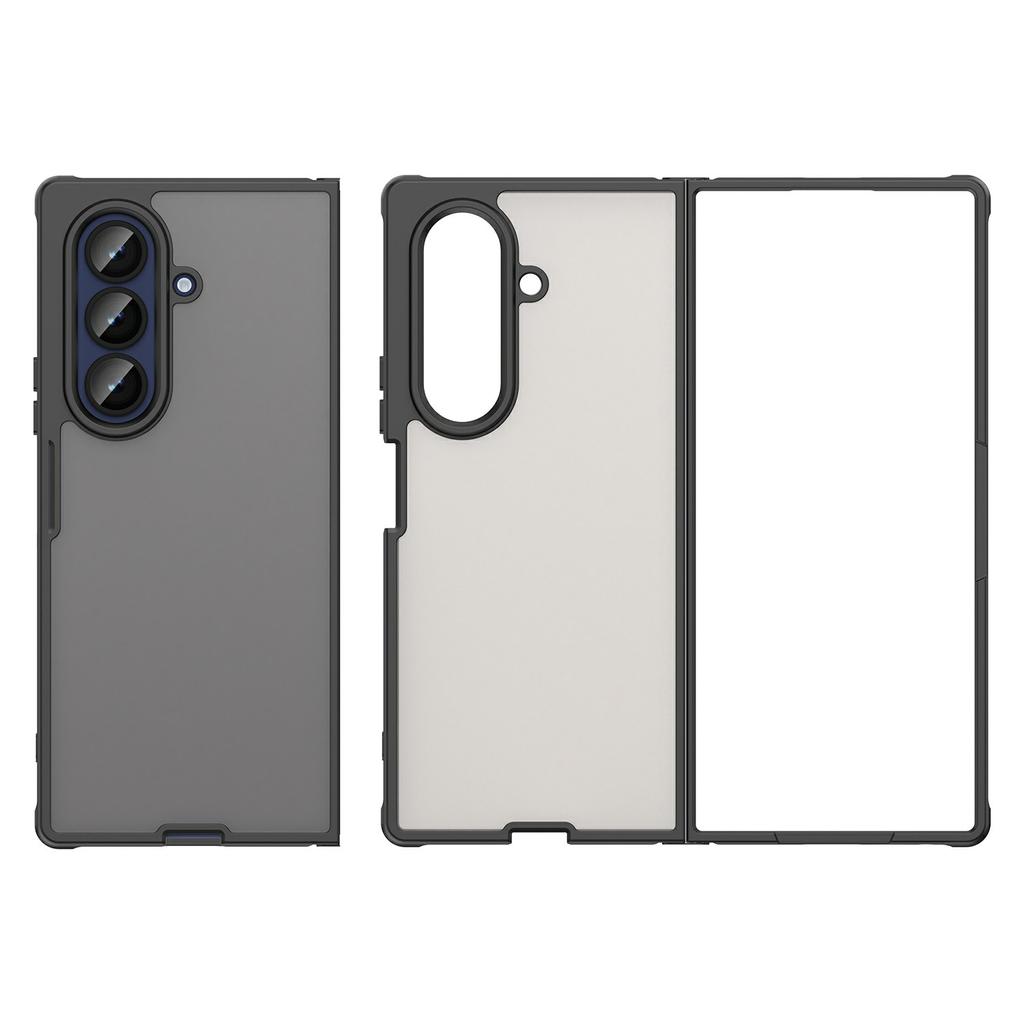 For Samsung Galaxy Z Fold7 5G Case Drop Proof Airbags Frosted Translucent PC+TPU Phone Back Cover