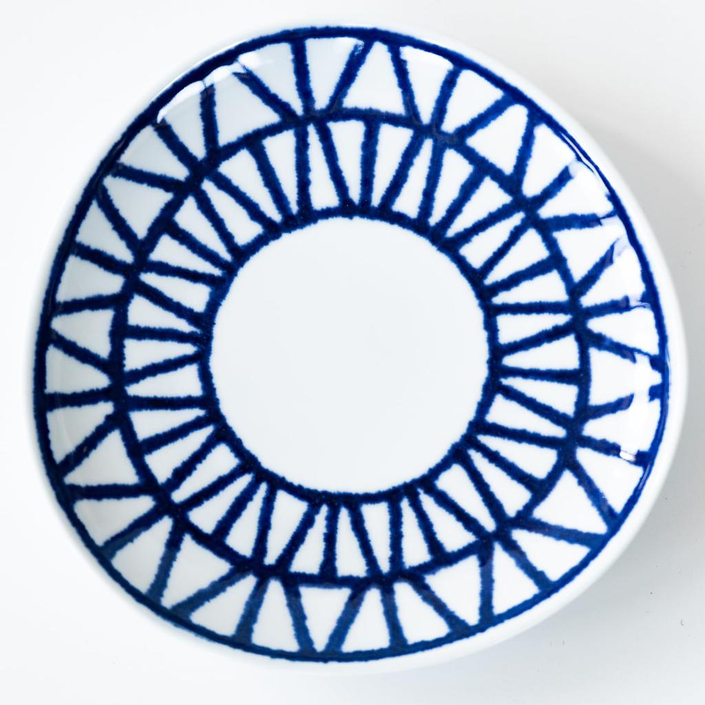 Nishikai Pottery Hasami Ware Lightweight Dish Plate Dish Diameter Approximately 5 Patterns Tableware Set Indigo Pattern Scissors Plate Dish Blue White