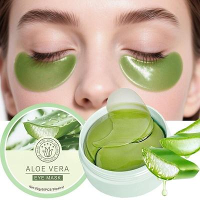 Krem Serum pod Oczy Aloe Vera + Kolagen Płatki pod Oczy - & Ujędrniająca Maska na Oczy na Cienie pod Oczami, Opuchliznę i Drobne Linie, Pielęgnacja Skóry