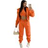 Womens 2026 Warm Fleece-Lined Hooded Sweatshirt Set 3-Piece Casual Streetwear Outfit In Pink Orange Gray Black Brown Khaki