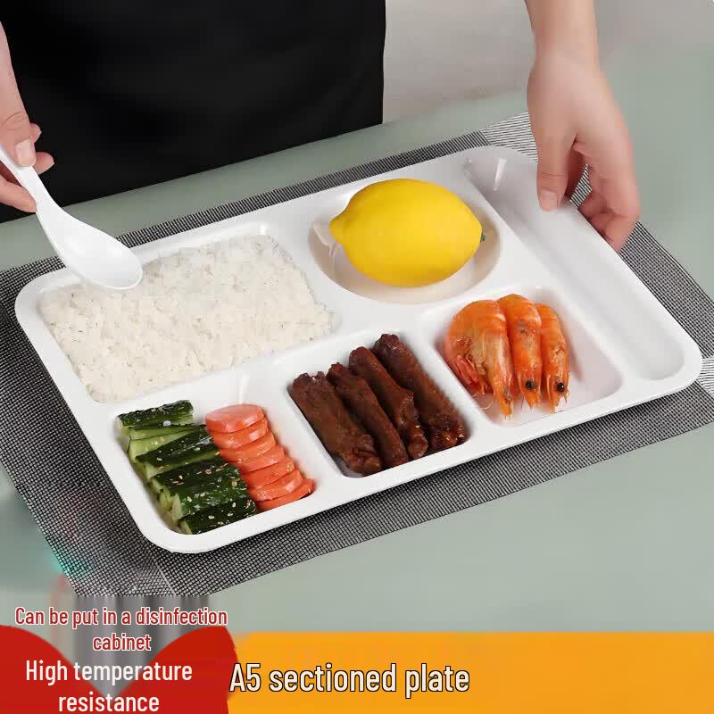 Melamine Five-Compartment Rectangular Plate
