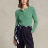 Polo Ralph Lauren SS23 Einfarbiger Zopfstrickpullover mit Pony-Stickerei Damenpullover Grün WMPOSWENDW20122-300