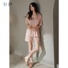 Xuan Liang Sleepwear Women's Summer Thin Ice Silk Short Sleeved Shorts Summer Simulated Silk Simple Large Home Furnishing Set