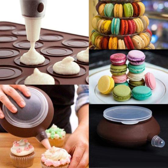 48 Holes Macaron Non-Stick Silicone Mat Decorating Pot Kitchen Baking Mold Set Sale Goods