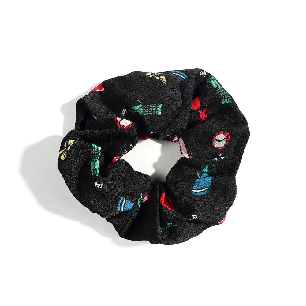 Leopard Print Hair Band Bohemian Large Intestine Band Small Fresh Commuter Rubber Band Flower Print Head Band Head Rope