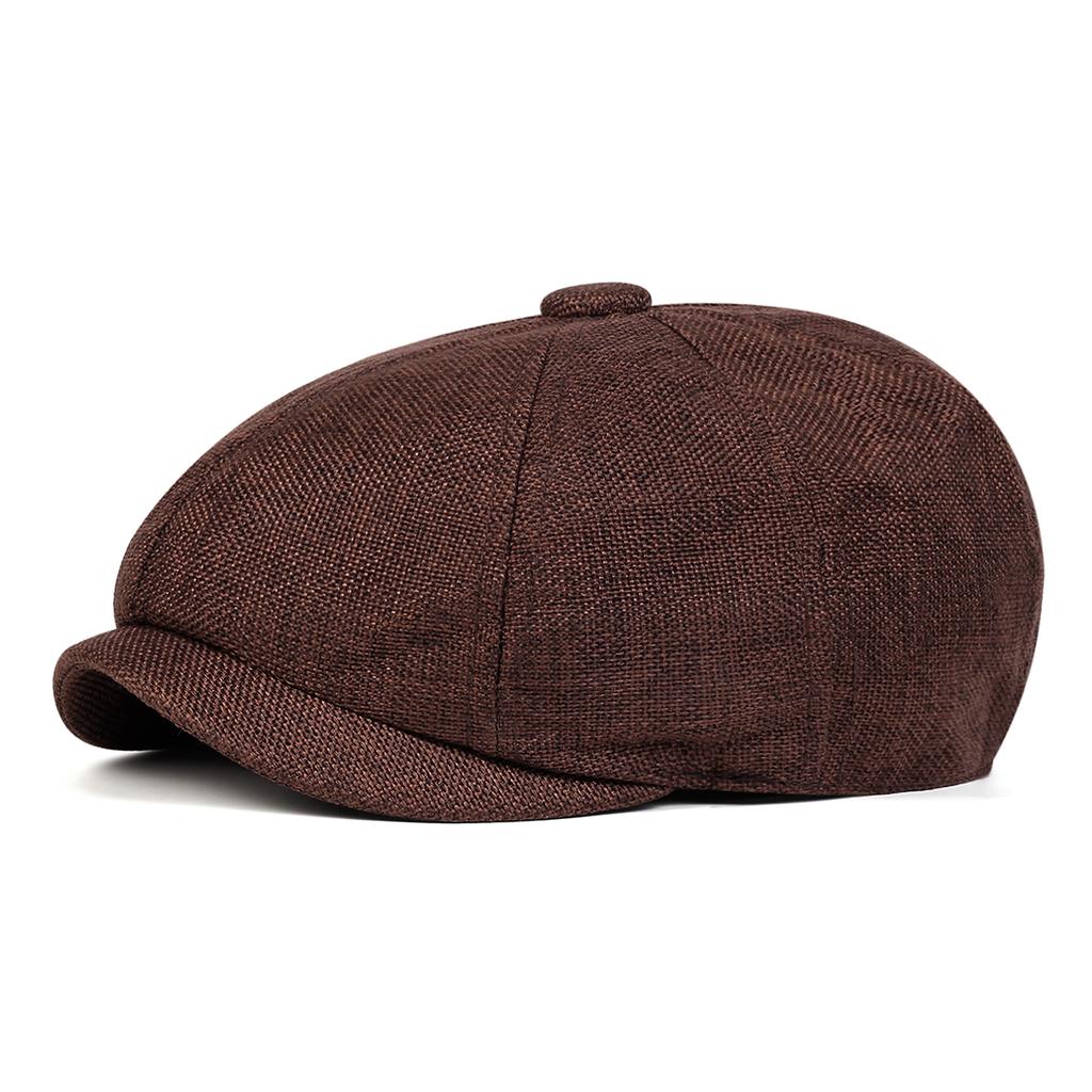 Children Solid Color Hemp Material Process Beret Hat Newsboy Cap Painter's Caps Spring Autumn Outdoor Leisure Hats Travel Accessories for Boys Girls
