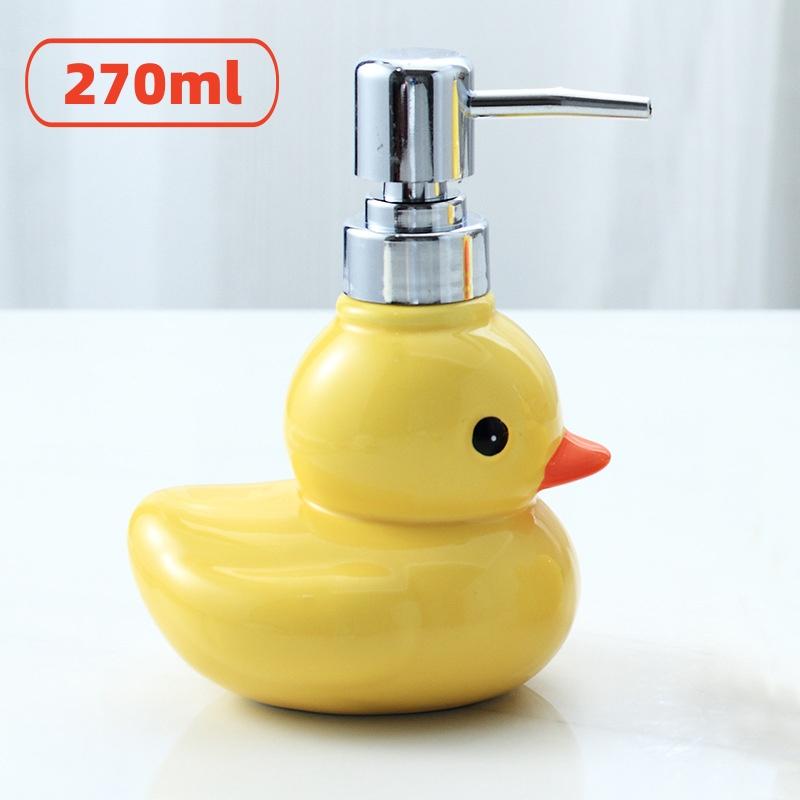 

Cartoon Cute Small Yellow Duck Separate Bottle Ceramic Hand Sanitizer Dispenser Soap Lotion Split Bottle Bathroom Accessories