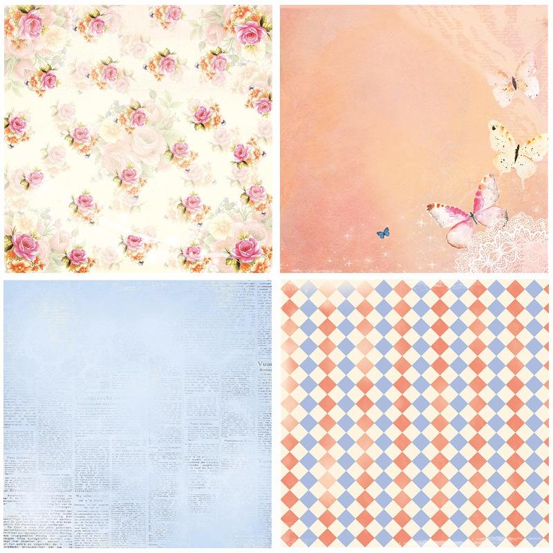 24 Sheets 6‘’ Double-side Printed Vintage Luxurious Craft Paper Origami Pattern Decor Scrapbooking Paper Background Craft Paper