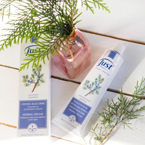 JUST Juniper Cream, 100mL, for the Whole Body, Natural Herbal Cream with Natural Ingredients, Juniper, for Skin Care, Moisturizing, Dry Skin, Pre-Work